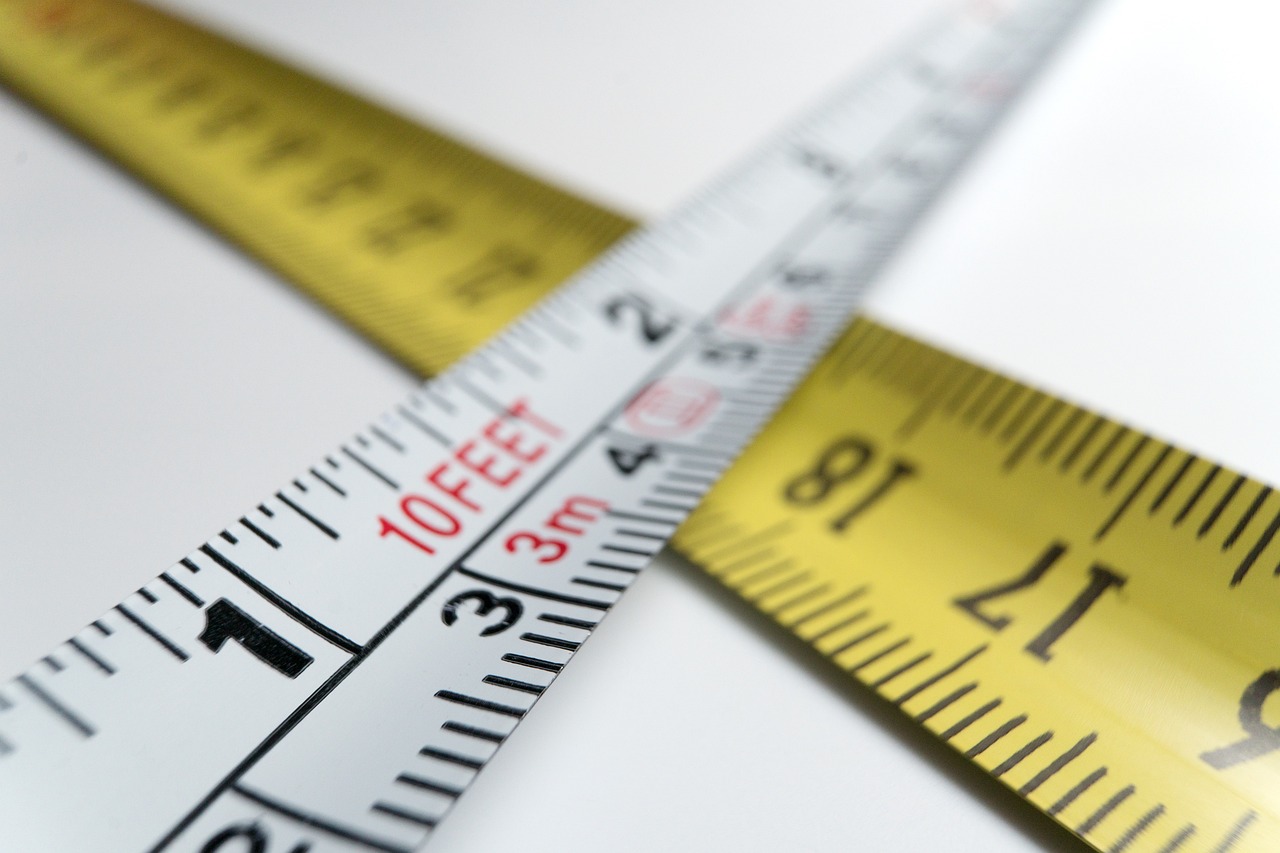 A ruler and measuring tools on a flat surface