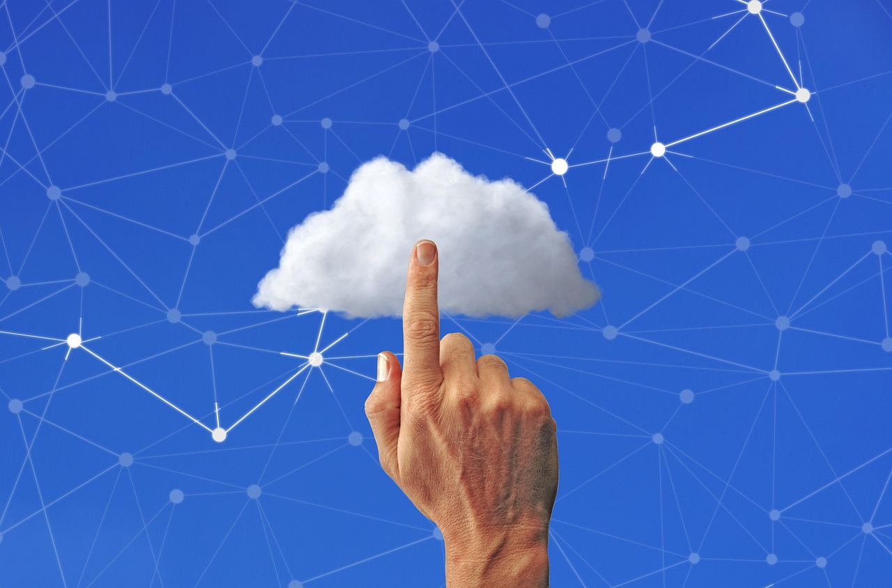 Abstract visualization of cloud servers and network data