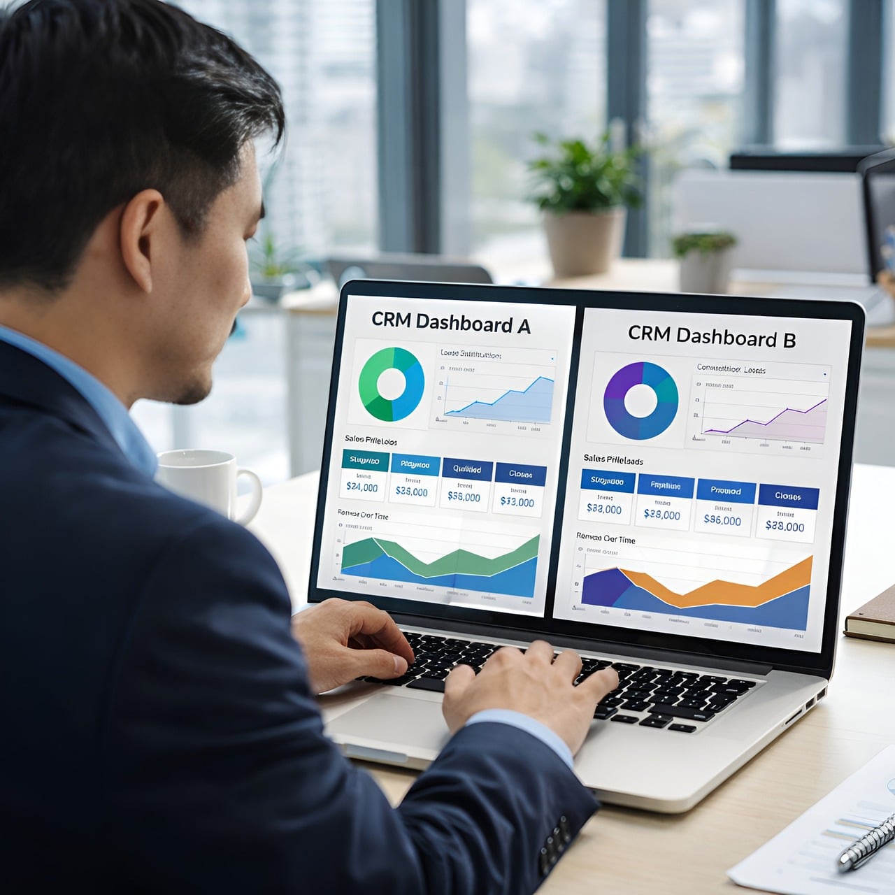 SaaS analytics dashboard displayed on a laptop screen