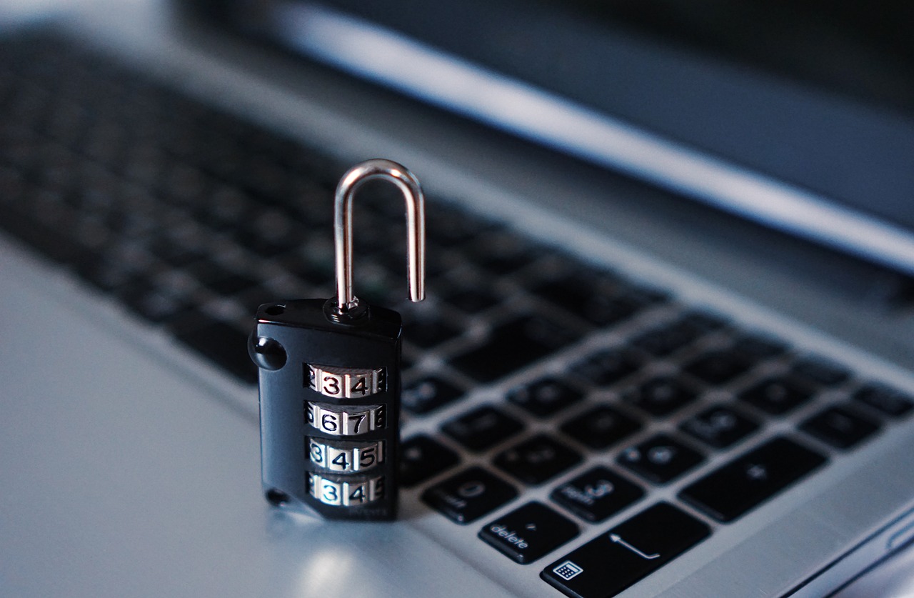 Padlock icon over a glowing digital security background